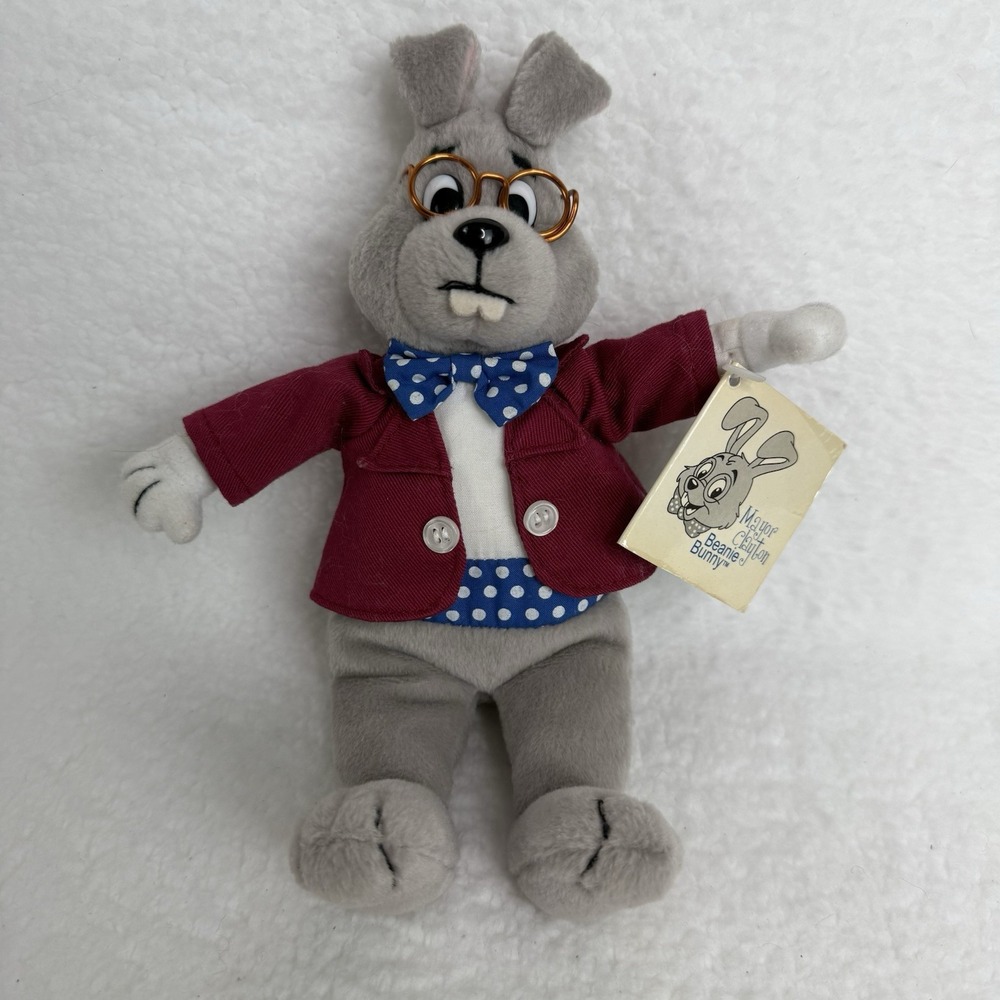 Vintage Mayor Clayton Beanie Bunny Plush Stuffed Animal GKTW 8" NWT
